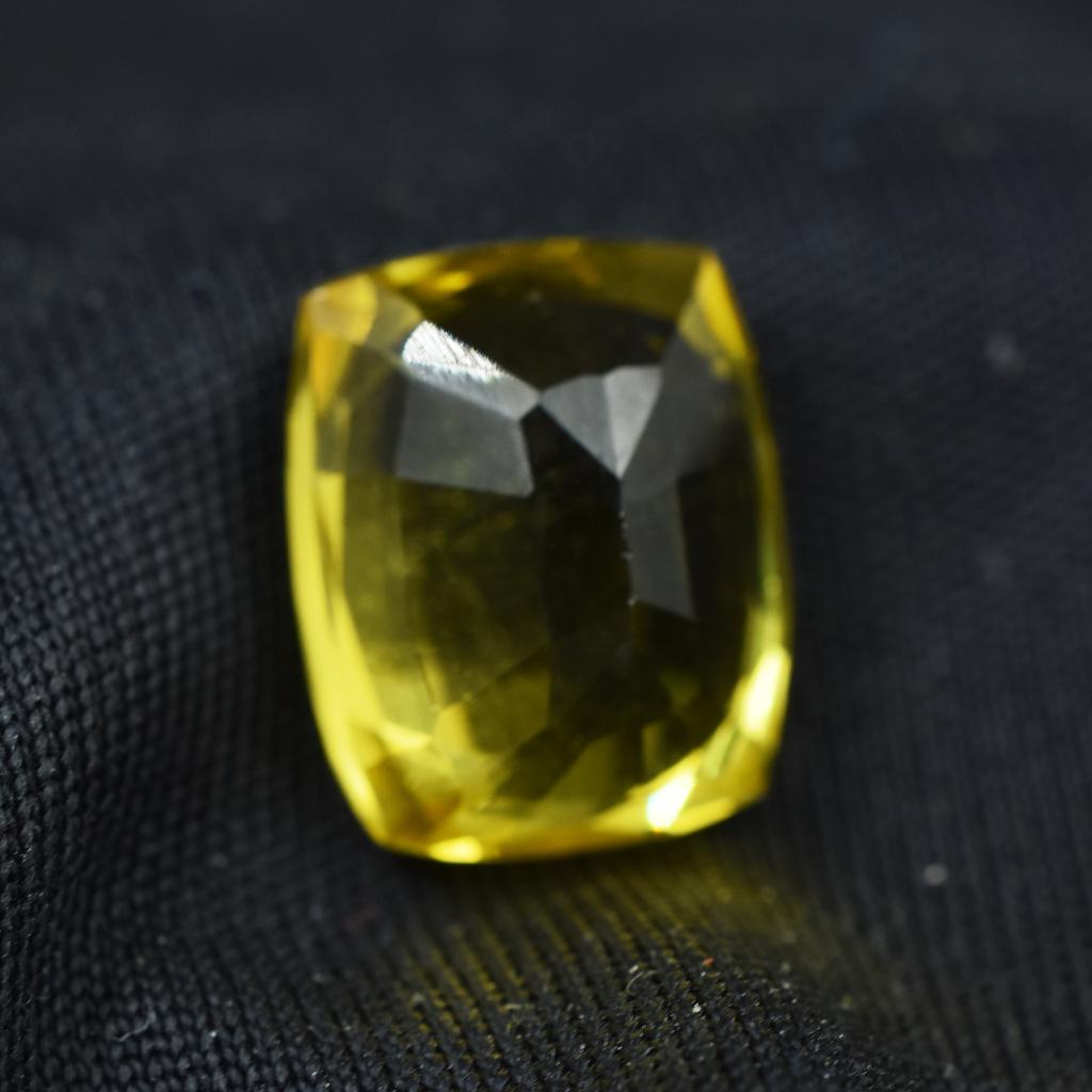 Yellow Sapphire Gem 11.10 Ct CERTIFIED Cushion Cut Natural Loose Gemstone