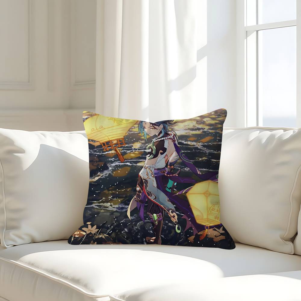 Genshin Impact Xiao Pillow Case Removable Washable Cushion Cover – All-Season Soft Linen
