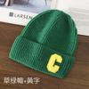 Autumn and Winter Letter Embroidery Big C Student Couple Knitted Hat Outdoor Warm and Cold Wool Hat