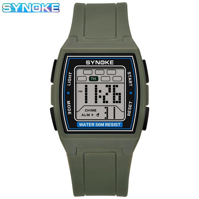Top Brand New Square Retro Sports Electronic Watch Men's Multifunctional Luminous Waterproof Outdoor Watch
