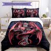 Set Biancheria da Letto Stile Gotico Traspirante Copripiumino con Federe Biancheria da Letto Decorativa per Camera da Letto Decorazione Casa Regalo di Compleanno