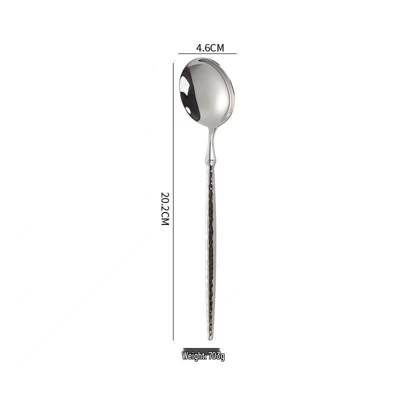 Ballet Hammer Pattern 304 Stainless Steel Western Cutlery Set: Knife, Fork, Spoon for Restaurant or Home Use
