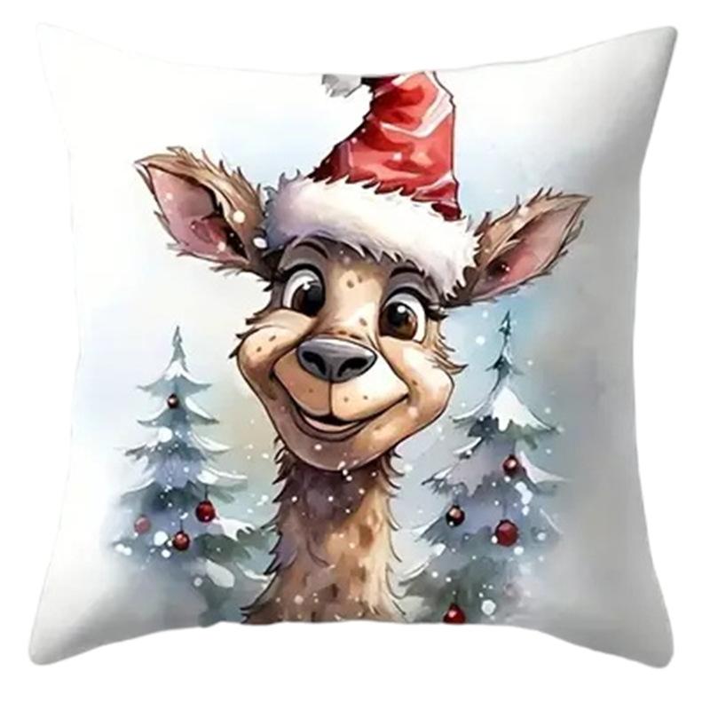 Nordic Christmas Animal Pillow Decoration Sofa Pillow Case Pillow Bedroom White Bear Snowman Cushion Pillow Case