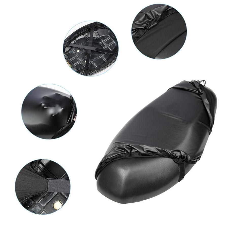 Black Motorcycle Seat Cover Cushion Dust Protection XL Size Universal Waterproof