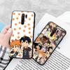 Black Case for Xiaomi Redmi 13C Note 9 iPhone XR 7 8 14 15 11 12 13 X XS Pro Max Samsung A25 S23 S24 FE Ultra Plus Haikyuu