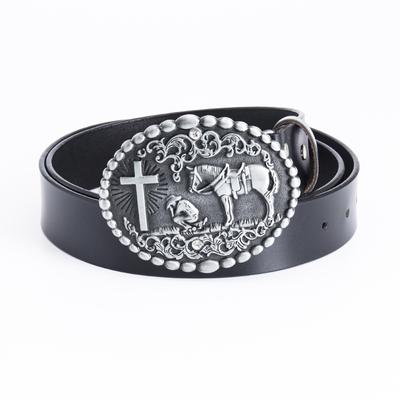 Western Cowboy Horse Cross Belt Whole Cowhide Vintage Belt