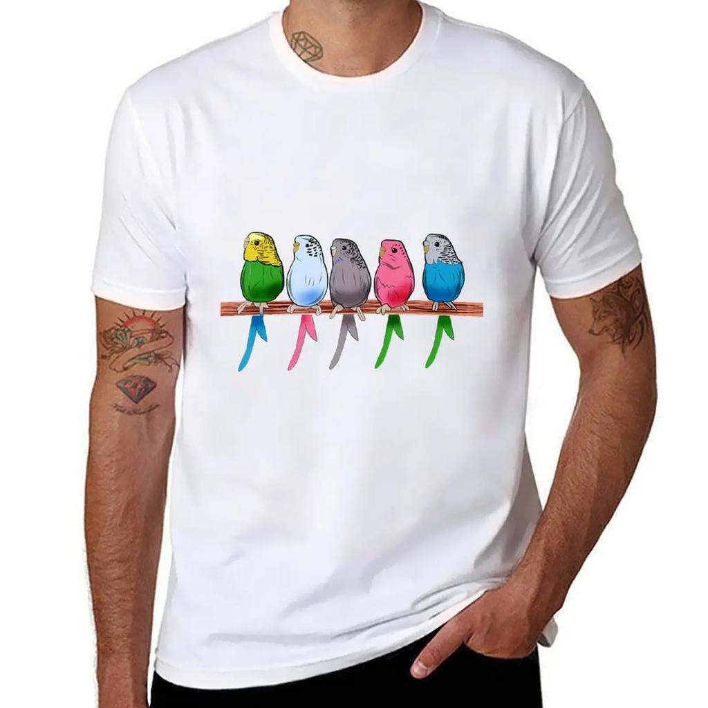 Funny Budgie Pet Bird Parakeet Graphic Budgerigar Gift TShirt Aesthetic Clothes Cute Tops Men T Shirts 2025 New Model