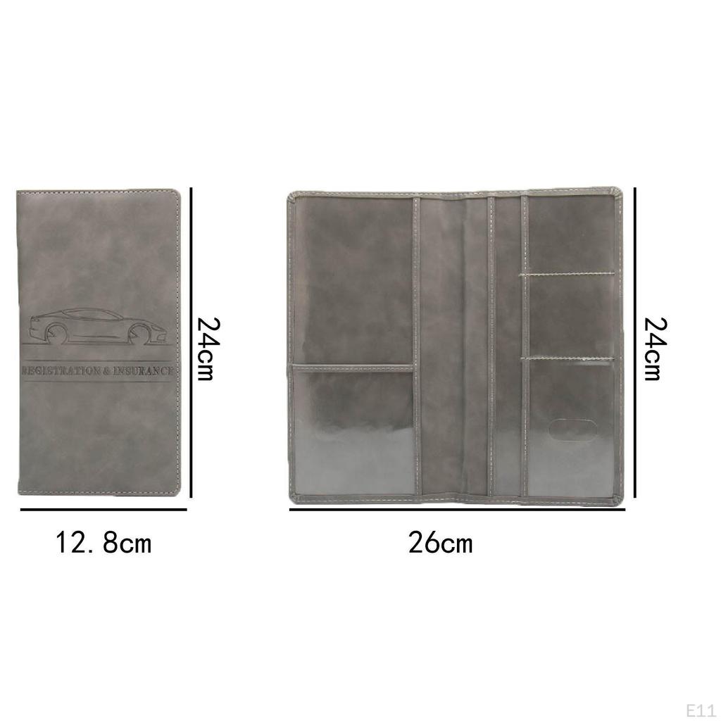 Car Insurance Record Holder, Simple PU Leather Wallet Case for Men And Women, Document Holder