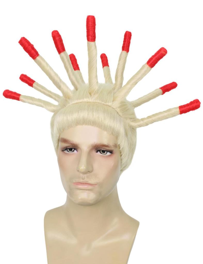 Wigs2you H-5686 HPO Herren Inseljungen Viral Zwillingsbrüder Stachelige Dreadlocks & Rote Spitzen Perücke