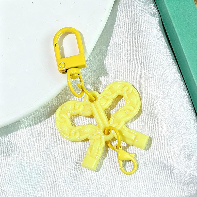 Transparent Acrylic Bow Keyring for Girls' Bags - DIY Pendant Accessory Small Gift