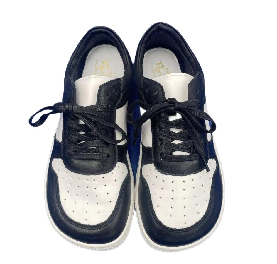 

Tipsietoes Barefoot Натуральная кожа 2025 Новые кроссовки для женщин и мужчин Плоские мягкие подошвы с нулевым перепадом высоты Широкий носок Гибкие легкие 46 черный белый