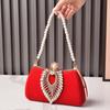 Luxury Design Female Evening Bag Retro Formal Occasion Diamond Velvet Handbag Wedding Party Mother's Purple Red Clutch Bags