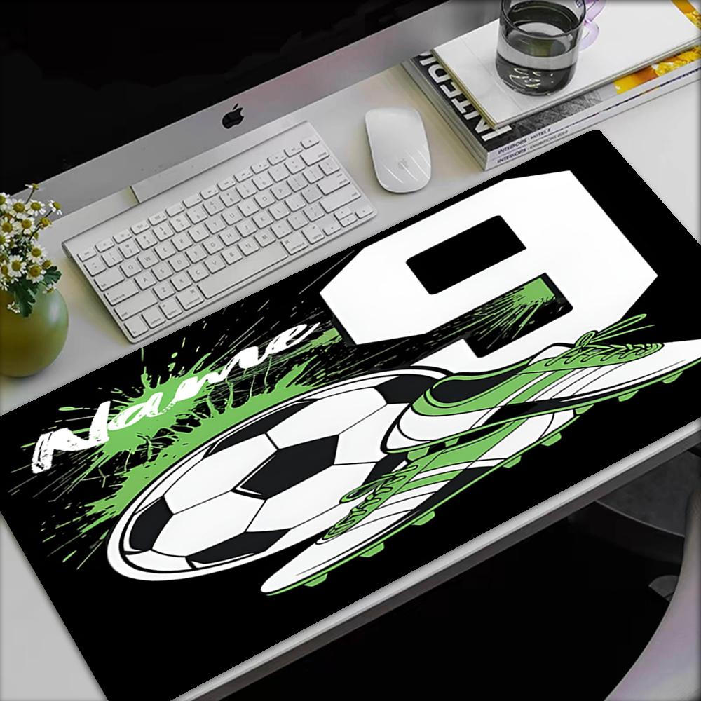 Custom Name Soccer Theme Mouse Pad, Non Slip Rubber Base, Multifunctional Office & Home Decor, Perfect for Workspace Personalization.