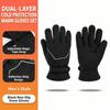 Magic Tape Closure Men Women Winter Gloves Reflective Fleece Gloves  Motorcycle Riding