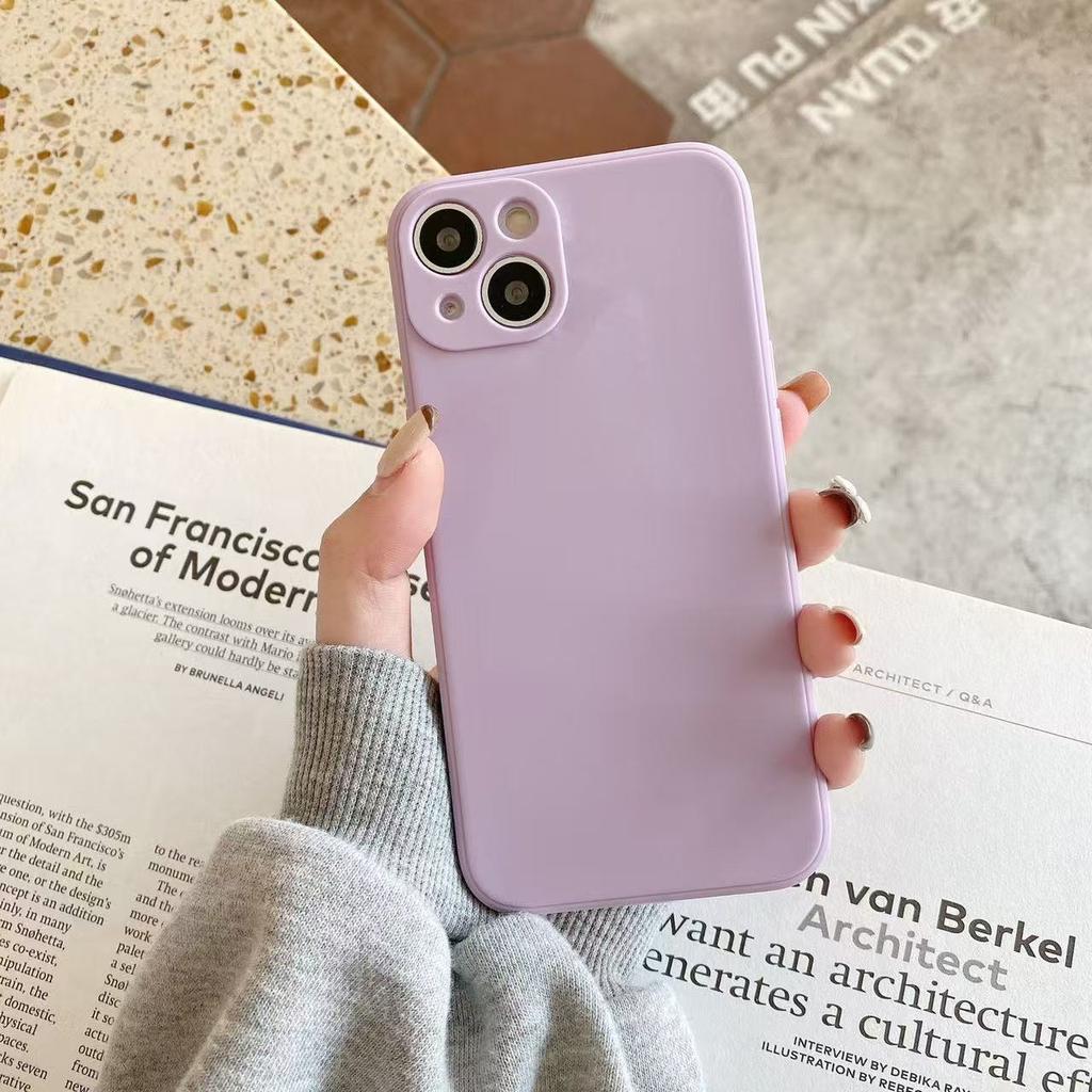 Applicable To Apple 17 Straight Edge Rubik's Cube Fine Hole 15plus Mobile Phone Case Liquid Silicone 14Pro Solid Color 13/12/16 X