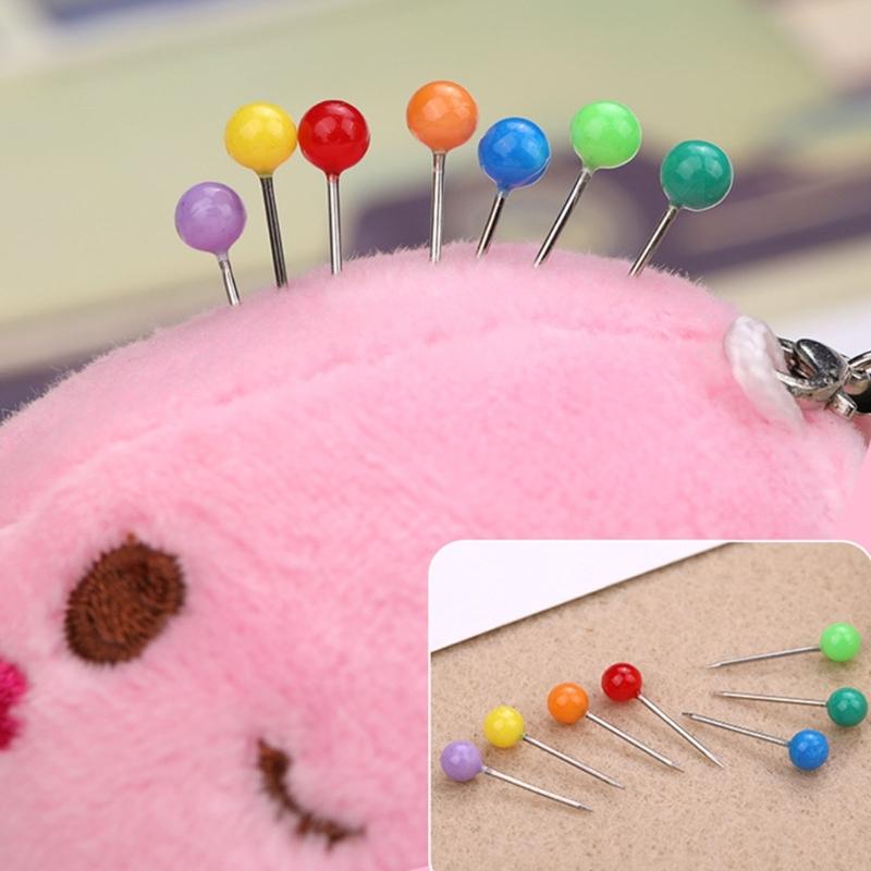 1800/510Pcs Ball-shape Push Pin Map Pins Cork Board Tacks Multicolored Quilting Positioning Pin for Sewing Dressmaking