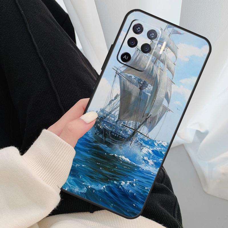 Sailing Pirate Ship Boat Case For Oppo A40 A60 A80 A5 Pro A15 A16 A17 A57 A77 A94 A74 A54 A76 A96 A18 A38 A58 A78 A98
