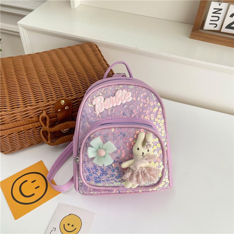 School Bag New Love Girl Bunny Backpack Foreign Style Sequins Children's Bag Light Spine Protection
