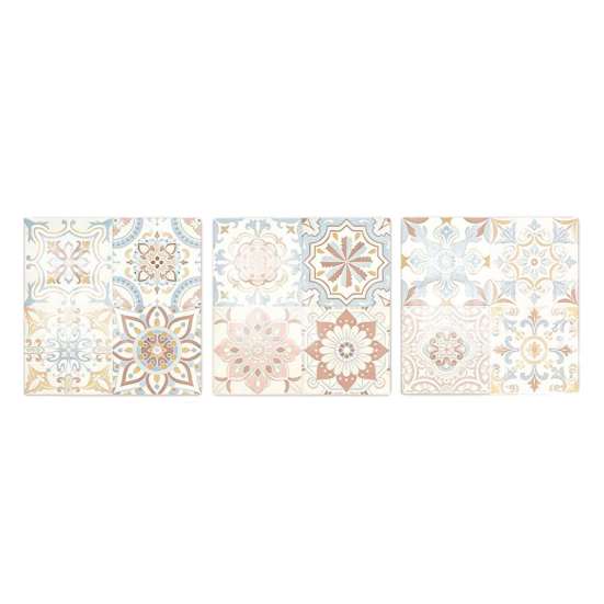 Kitchen Bathroom Wall Stickers 3Pcs 2D Retro Floral Tile Stickers, Self-Adhesive Waterproof Oil Proof Water Resistant Covers Decals, Peel &