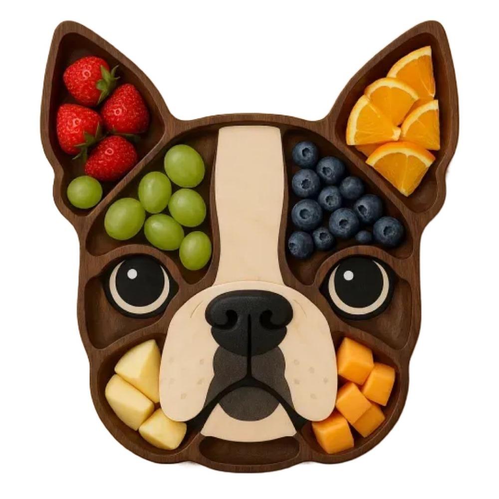 

Wooden Dog Shaped Serving Tray Handmade Dog Themed Appetizer Tray Charcuterie Board Fruits Style D