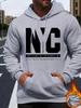 Męska bluza z kapturem na wiosnę i lato, nowa, spersonalizowana, z nadrukiem liter New York, casualowa, z kapturem na sznurki, odpowiednia jako odzież wierzchnia na jesień i zimę.