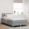 Boxspring Bed with LED Light Strips Light Gray 120 x 190 cm Fabric