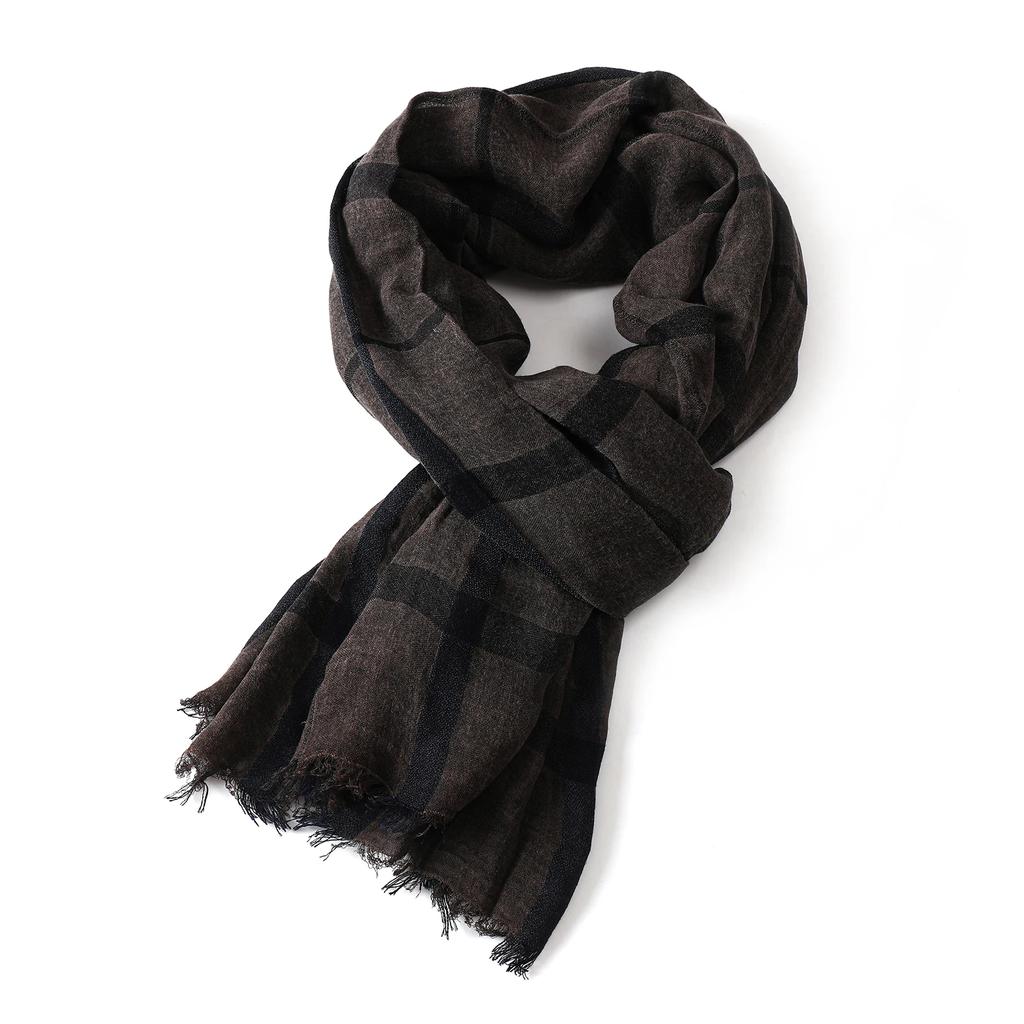 Fashion Plaid Cotton Linen Men Scarves Autumn Winter Warm Men'S Scarf Short Tassel Bufanda Male Accessories Pashmina Shawl