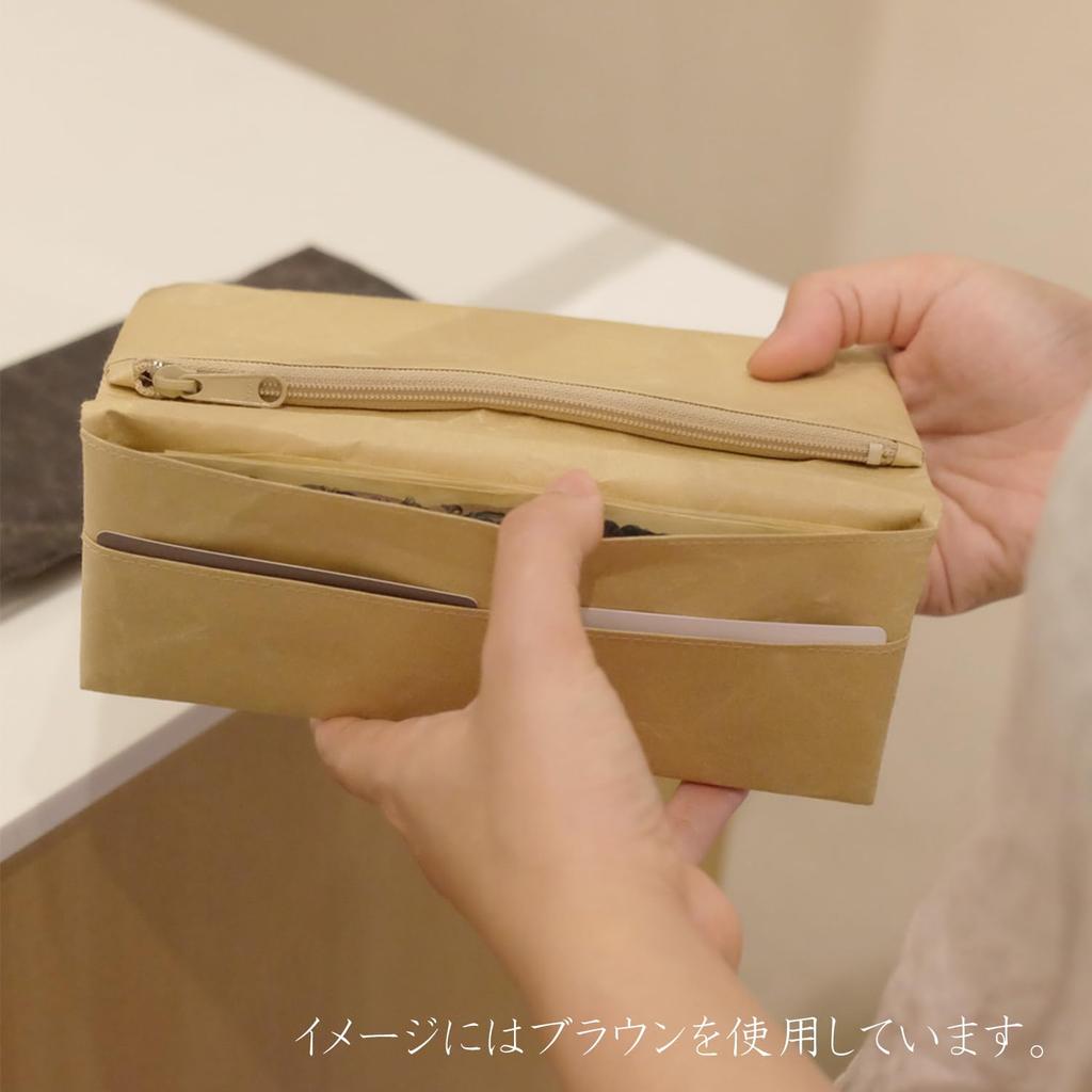 SIWA Paper Long Wallet, Black, Made in Japan, Designed by Naoto Fukasawa, Lightweight Wallet for Men and Women, Compact Slim, Thin, Flat Wallet with