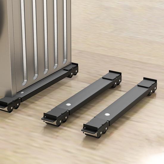 2 Pièces Rouleau d'Appareil Extensible Robuste Rouleau Lave-linge Coulissant Élévable Mobile Lave-linge Sèche-linge Machine Meuble Déménageur Support avec Roues
