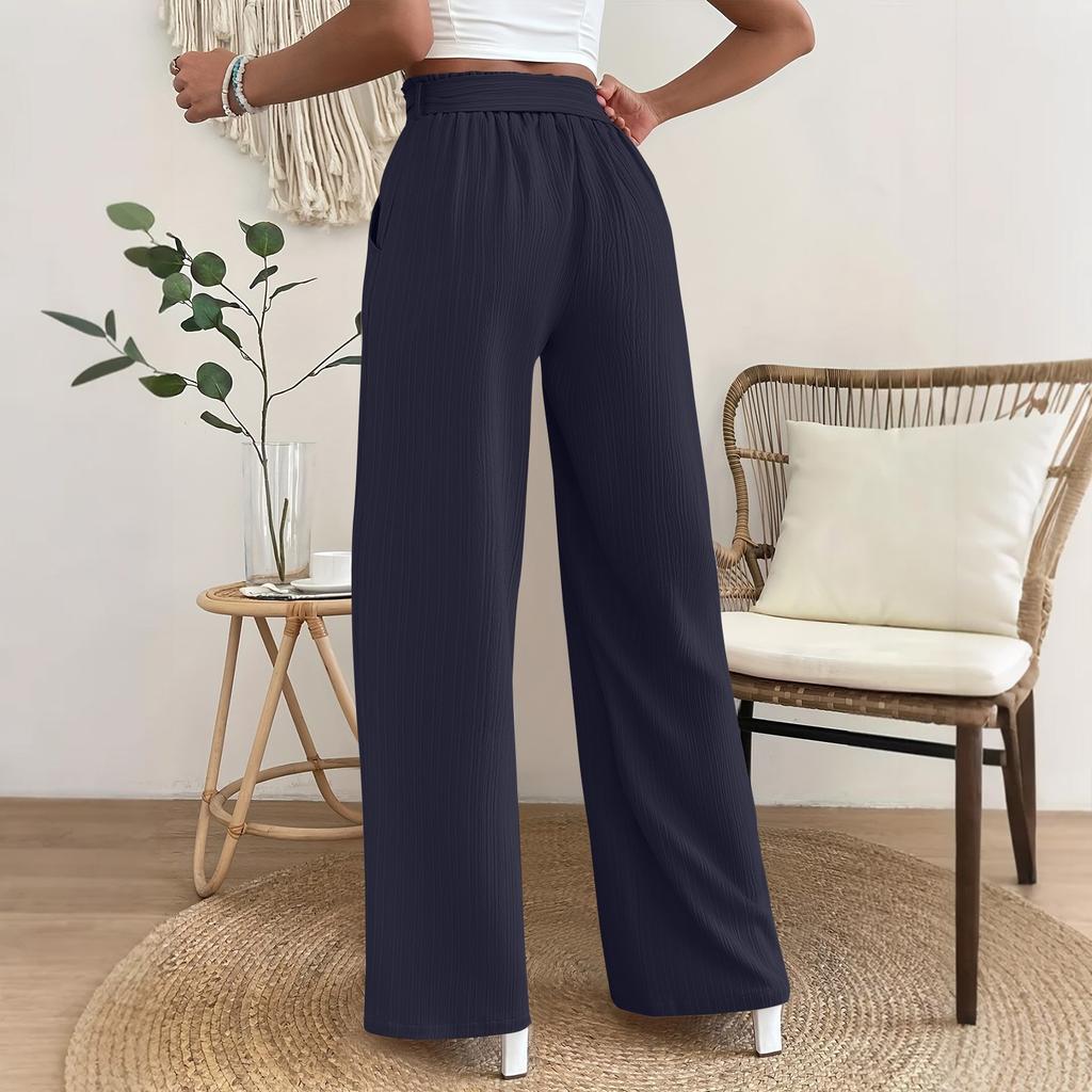 Women's Casual High Waist Loose Lace Wide Leg Pants