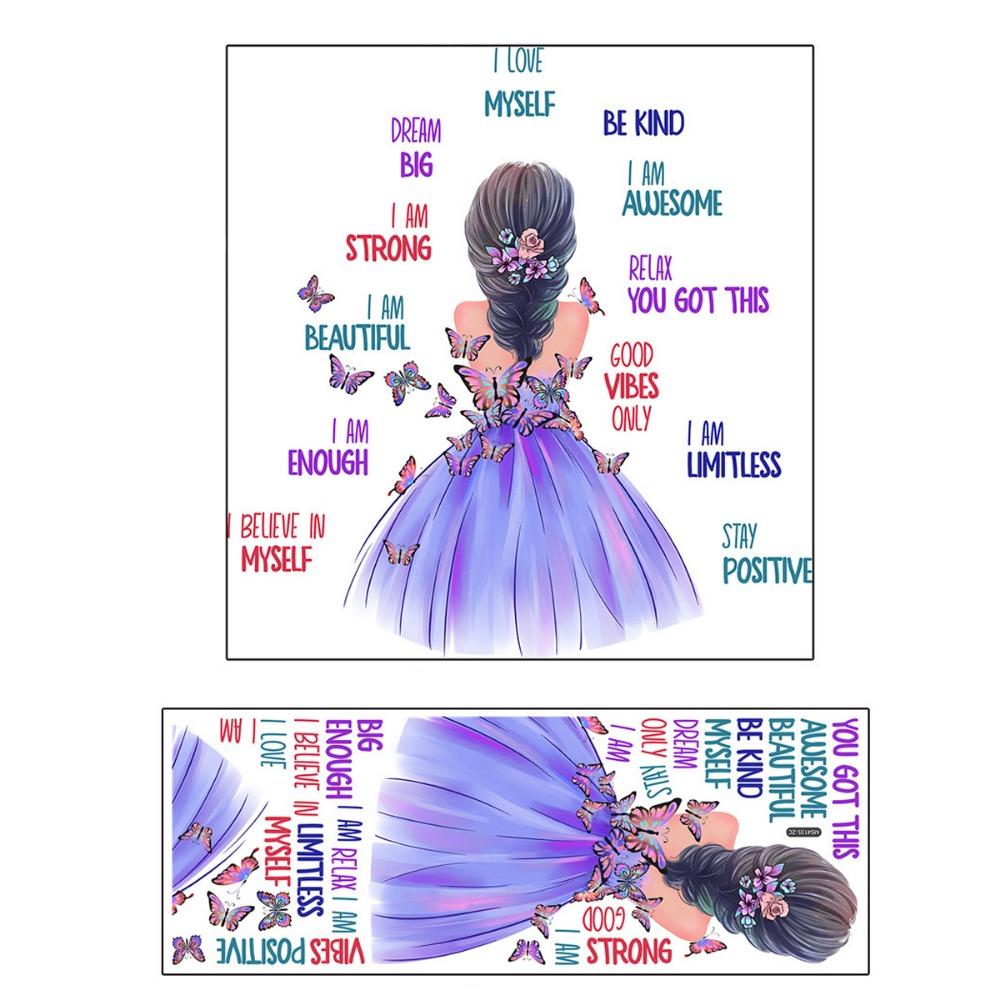 Cartoon Girl Wall Stickers Multicolor Wall Decorative Sticker Creative Wall Decal  Girl Bedroom