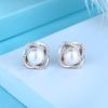 Sterling Silver Fashion Jewelry Women'S Fashion High-End Four-Leaf Clover Earrings Light Luxury Freshwater Earrings Tide Earrings