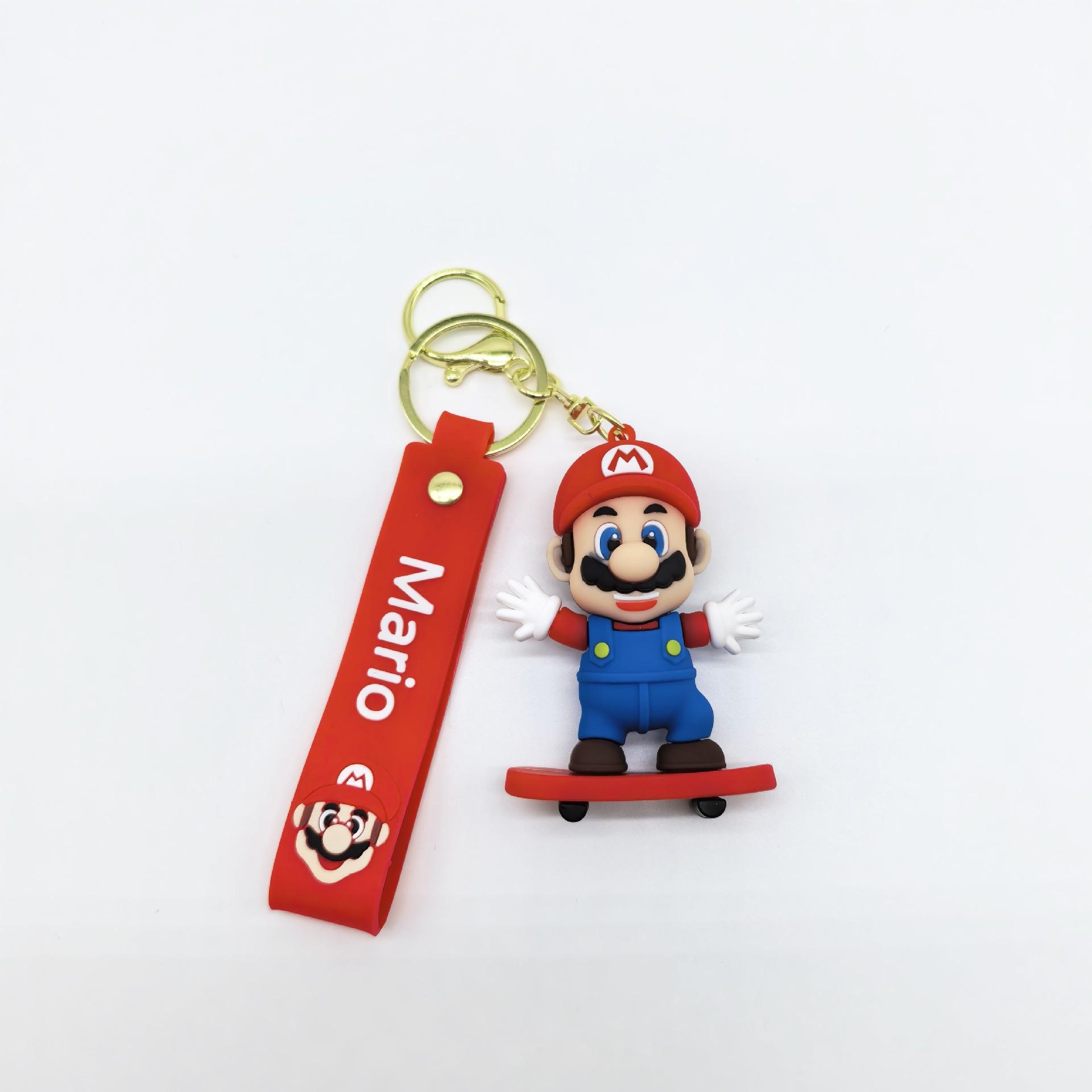 

Mario Keychain PVC Soft Rubber Cartoon Waterway Worker 3D Stereoscopic Backpack Backpack Car Small Gift Batch Anime Cartoon
