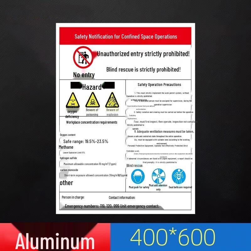 Limited Space Warning Sign