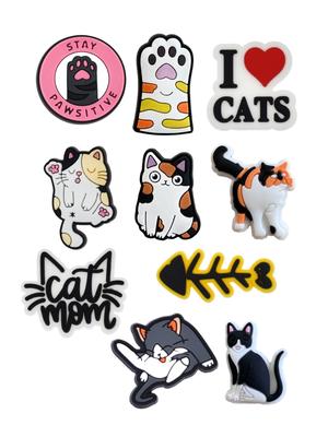 Jibbitz Cats Cat Animal Jibbitz 10 Pcs Accessories Crocs Decoration