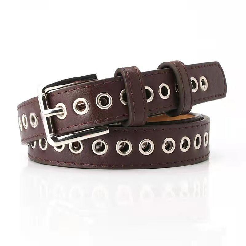 Trendy White Pu Belt For Denim Versatile Simple Style Buckle For Casual Wear