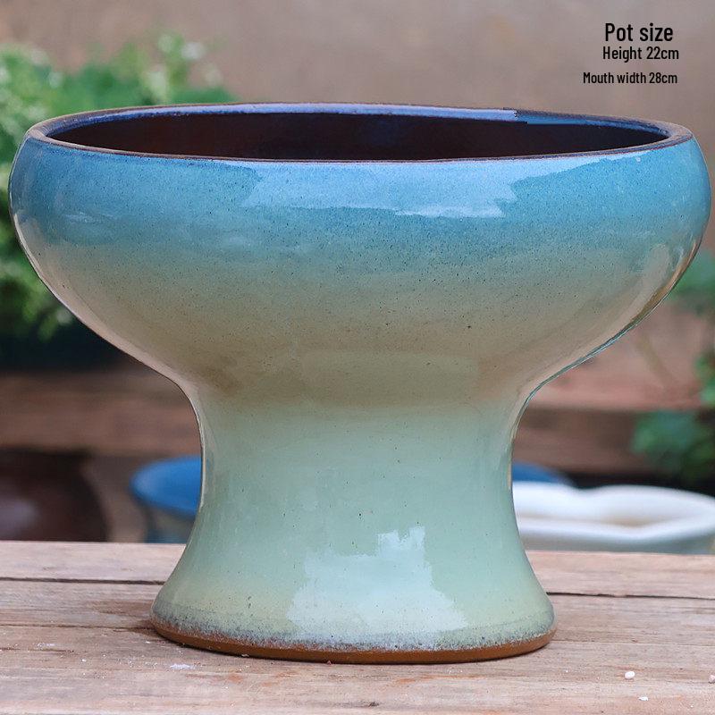 Retro Coarse Pottery Succulent Bonsai Floor Pot for Indoor Plants
