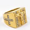 Fashion Vintage Holy Cross Signet Ring Prayer Christian Jesus White Cub Zirconia Wedding Finger Ring Creative Gift Wedding