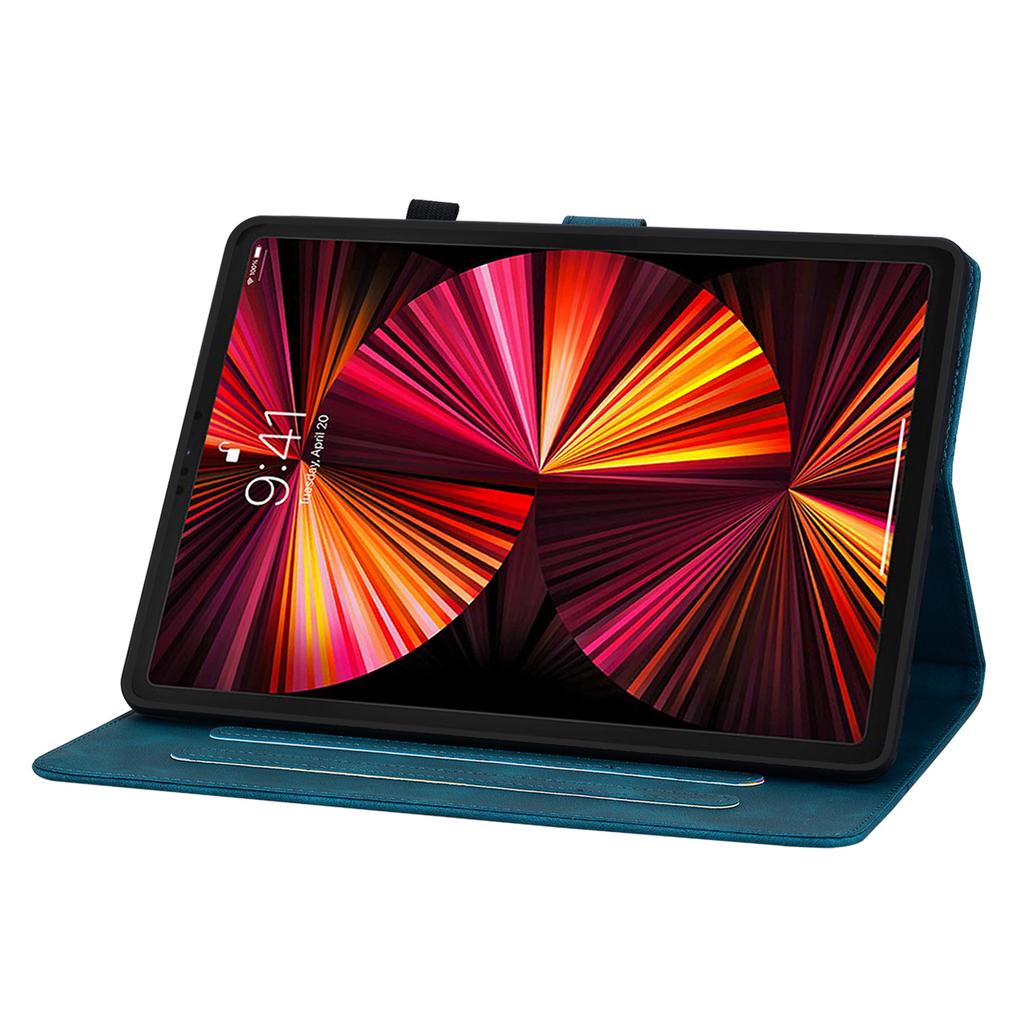 Pro Apple iPad Pro 12.9 (2021) (Také známý jako iPad Pro (12,9-palcový, 5. generace)).Pouzdro na tablet z PU kůže s nádherným květinovým embosovaným designem