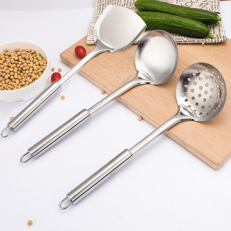 Stainless Steel Hot Pot & Soup Ladle Set with Long Handle and Colander