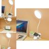 Moderne einfache Studentenwohnheim LED wiederaufladbare Klemm-Schreibtischlampe Weiß Touch-Schalter Augenschutzlampe