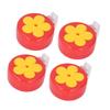 4sets ABS Hummingbird Clip Feeder With Brushes Flower Hummingbird Feeder  Outdoor Use