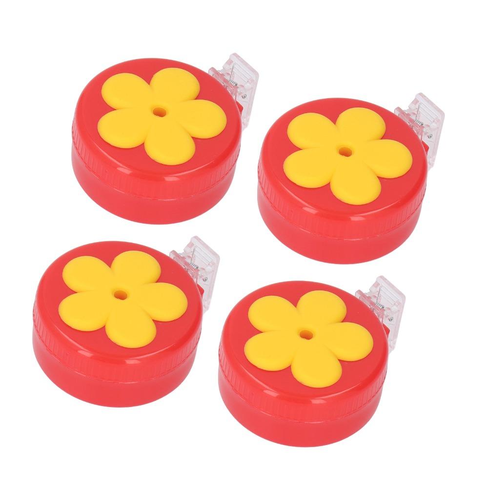 4sets ABS Hummingbird Clip Feeder With Brushes Flower Hummingbird Feeder Outdoor Use