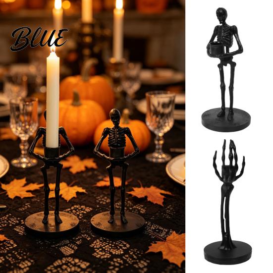 Gothic Skeleton Candle Gift Spooky Hand Skeleton/Skeleton Holder Holder Taper Resin Candlestick Decoration for Halloween Dining Table