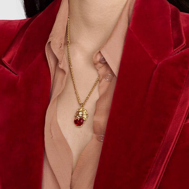 GUCCI Metal, Crystal Necklaces Women's 677366-I6658-8489
