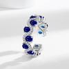 2026 European and American Fashion Light Luxury Blue Spinel Zircon Inlaid Jewelry Ring Women's Simple Atmosphere High-end Exquisite Temperament Ring
