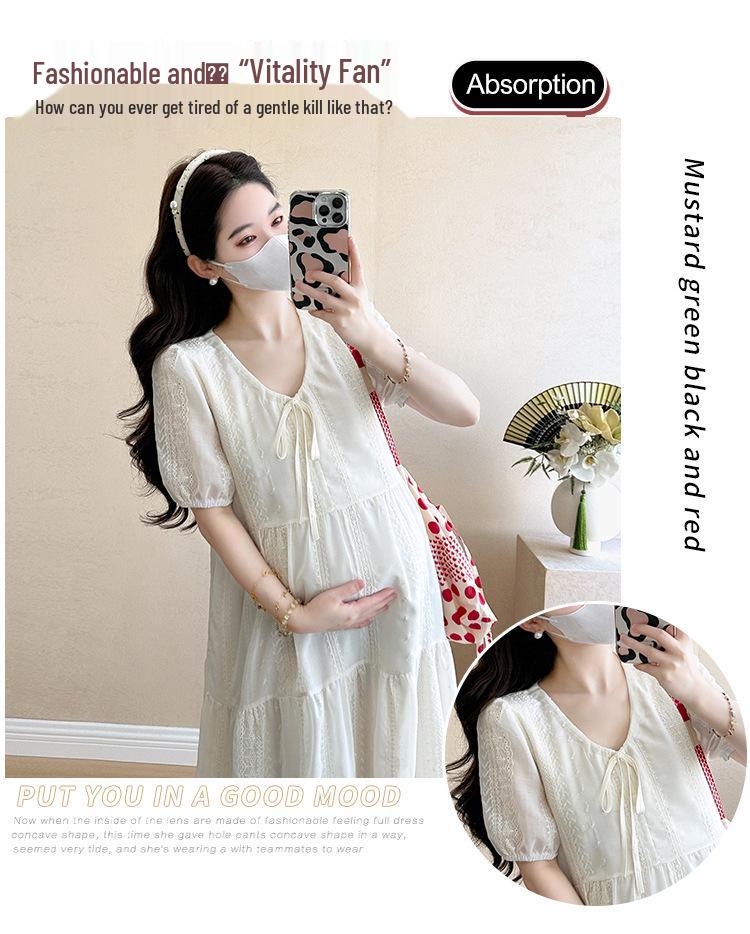 Maternity Summer Dress 2026: Simple, Fashionable Korean Loose Fit Plus Size with Embroidery