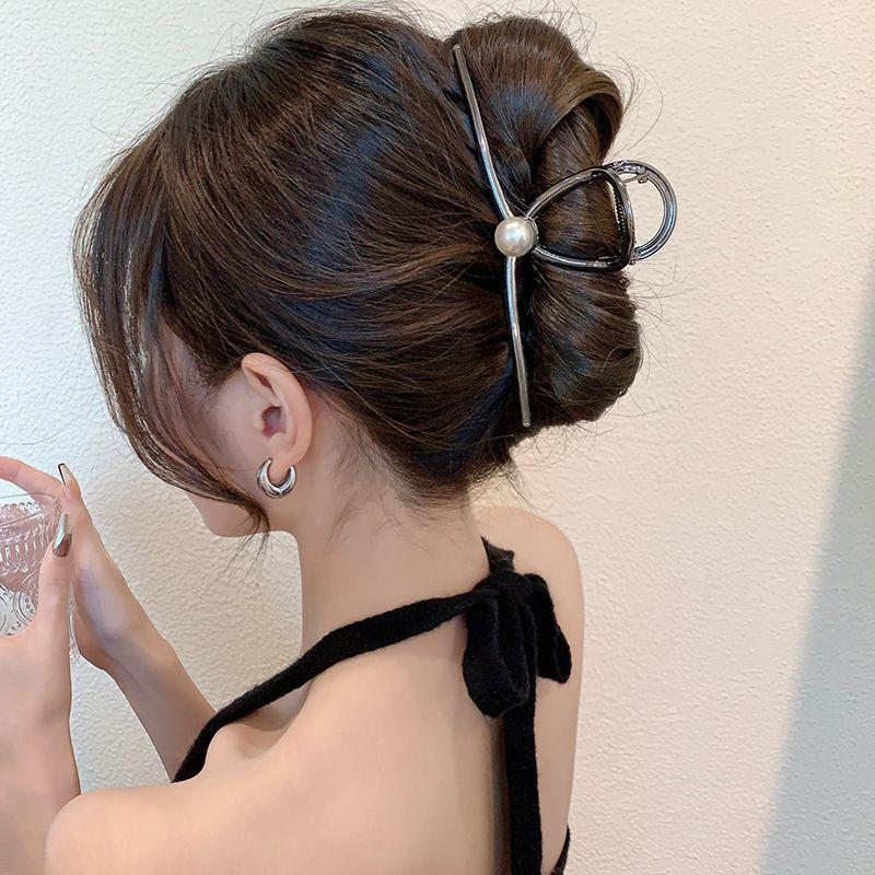 Metal Shark Clip Hair Crabs Women Fashion Ponytail Hair Claws Golden Sliver Temperament Hairpin Hair Accessories
