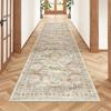 Persian Style Washable Hallway Runner Rug Entryway Corridor Anti-Slip Durable Crystal Velvet Floor Mat