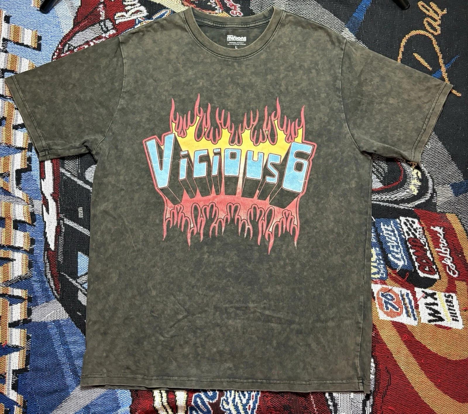 Despicable Me Vicious 6 Shirt Minions Large Universal Studios RARE 4XL